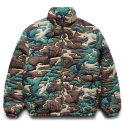 ERL WOVEN CAMO QUILTED PUFFER COAT